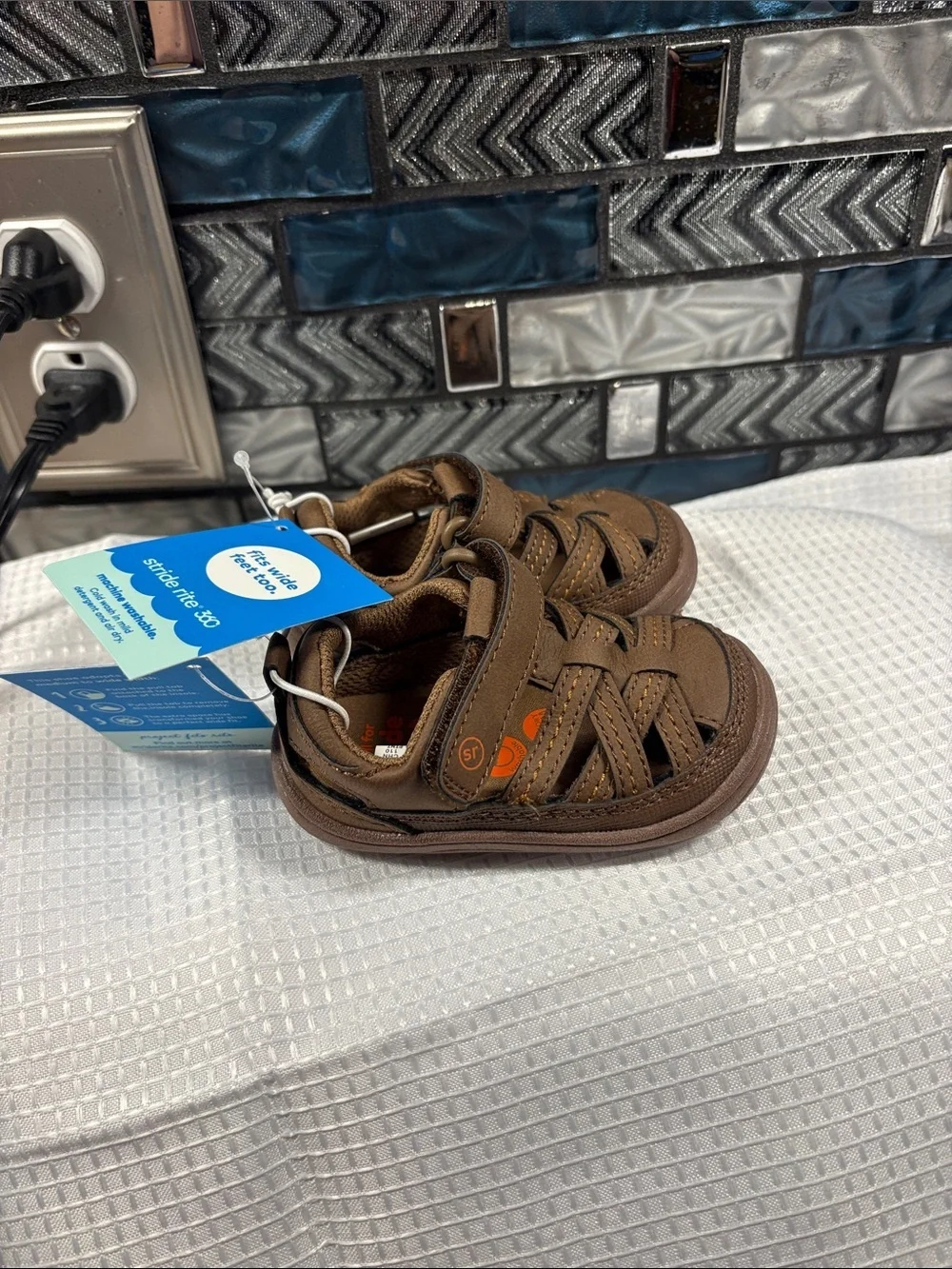 Stride Rite Brown Closed-Toe Kids Sandals